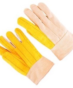 G318BT, 3 Finger Canvas Back, 2" Band Top, Gold Chore Gloves/$ per Dozen